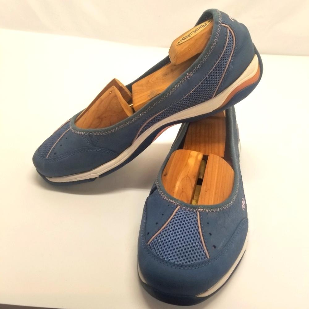 Ryka Skimmer Womans Size 11 Leather Fabric Mesh Loafer Slip On Driving Shoe